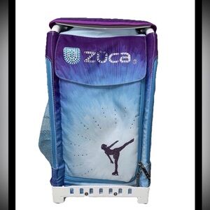 ZUCA Purple and Blue ice skating rolling bag